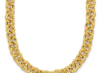 14k Polished and Textured Cable Chain Necklace (Style SF3266-18)