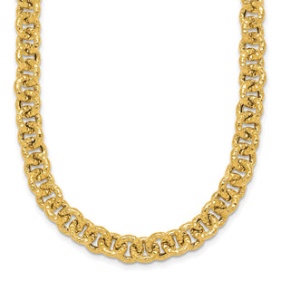 14k Polished and Textured Cable Chain Necklace (Style SF3266-18)
