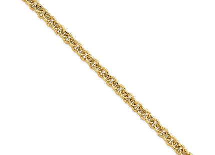 14k Polished and Textured Cable Chain 7. Necklace
