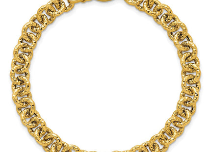 14k Polished and Textured Cable Chain 7. Necklace