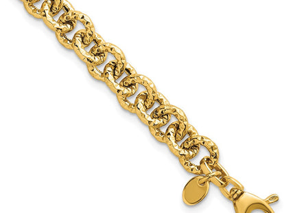 14k Polished and Textured Cable Chain 7. Necklace