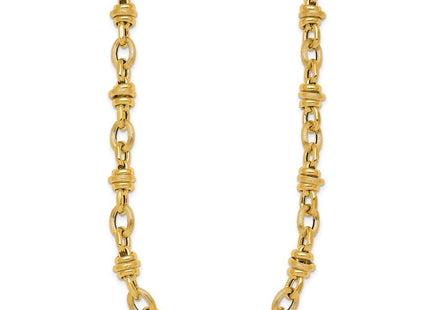 14k Polished and Textured Round and Oval Fancy Chain Necklace (Style SF3268-18)