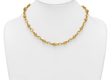 14k Polished and Textured Round and Oval Fancy Chain Necklace (Style SF3268-18)