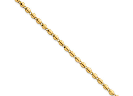 14k Polished Round Fancy Beaded