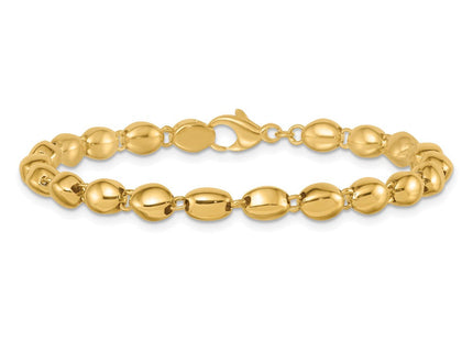 14k Polished Round Fancy Beaded