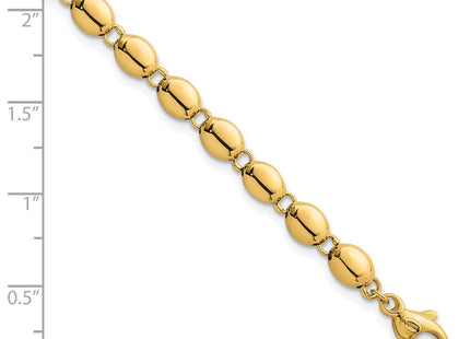 14k Polished Round Fancy Beaded