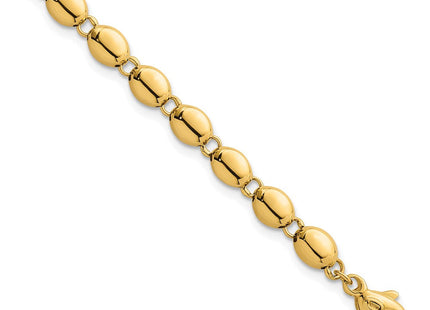 14k Polished Round Fancy Beaded