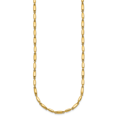 14K Polished Fancy Bar Link Necklace