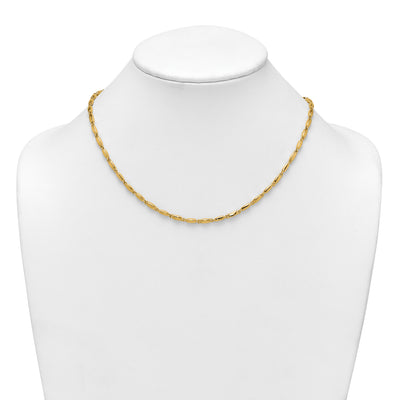 14K Polished Fancy Bar Link Necklace