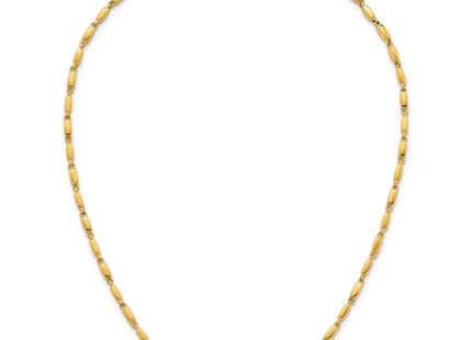 14k Polished Fancy Bar Link Necklace (Style SF3273-18)