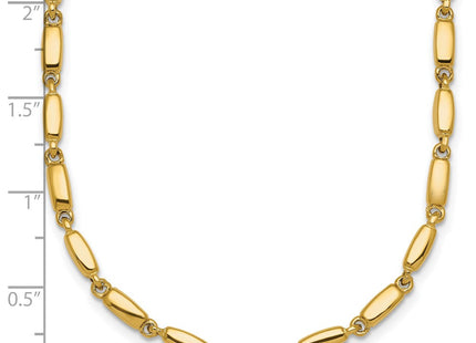 14k Polished Fancy Bar Link Necklace (Style SF3273-18)