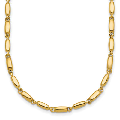14K Polished Fancy Bar Link Necklace