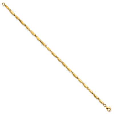 14K Polished Fancy Bar Link Bracelet