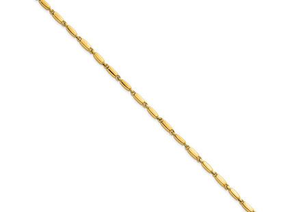 14k Polished Fancy Bar Link 7. Necklace