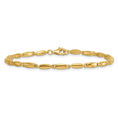 14K Polished Fancy Bar Link Bracelet
