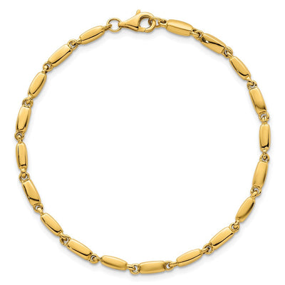 14K Polished Fancy Bar Link Necklace