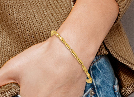 14k Polished Fancy Bar Link 7. Bracelet