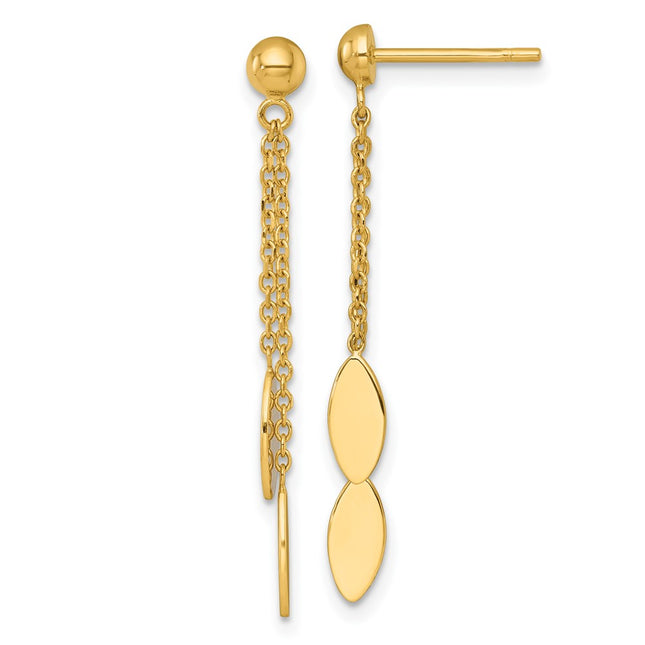 14k Yellow Gold Earrings Style SF3286E - Classique Jewelry Inc.