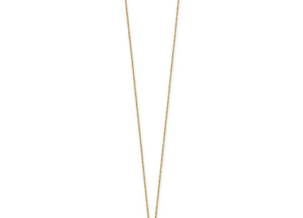14k Polished Round CZ Solitaire Necklace, 18 x 5mm