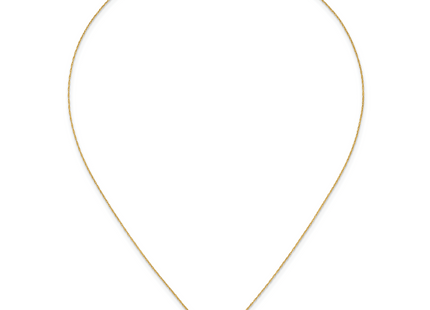 14k Polished Round CZ Solitaire Necklace, 18 x 5mm