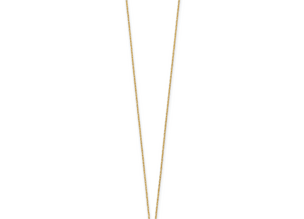 14k Polished Round CZ Solitaire Necklace, 18 x 6mm
