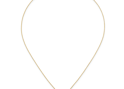 14k Polished Round CZ Solitaire Necklace, 18 x 6mm