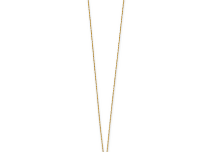 14k Polished Round CZ Solitaire Necklace, 18 x 8mm