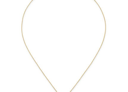 14k Polished Round CZ Solitaire Necklace, 18 x 8mm