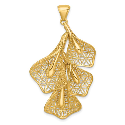 14K gold flower pendant