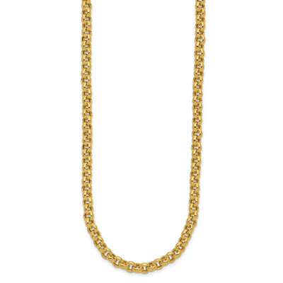 14K Polished Fancy Rolo Link Necklace