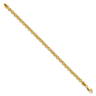 14K Polished Fancy Rolo Link Bracelet, 7.5 x 5mm