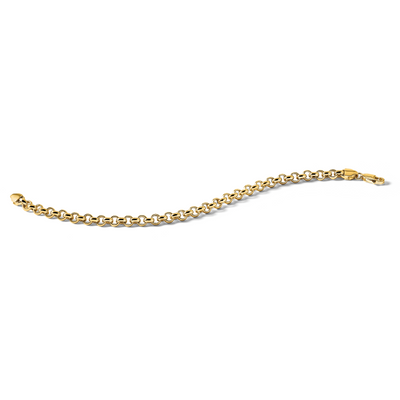 14K Polished Fancy Rolo Link Bracelet, 7.5 x 5mm