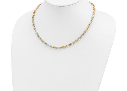 14K gold oval necklace, further view