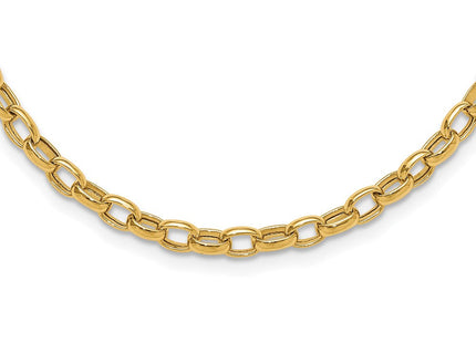 14k Polished Fancy Oval Link Bracelet
