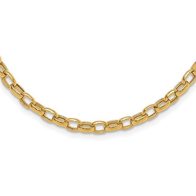 14k Polished Fancy Oval Link Bracelet