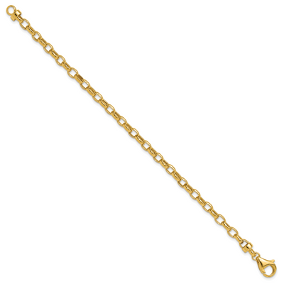 14K Polished Fancy Oval Link Bracelet