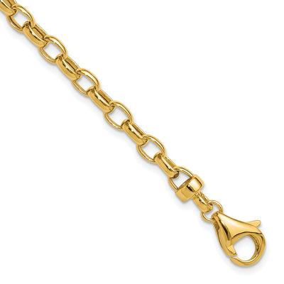 14K Polished Fancy Oval Link Bracelet