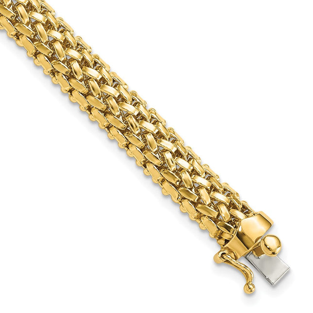 14k Polished Mesh 7. Bracelet, 7.25 x 6.75mm