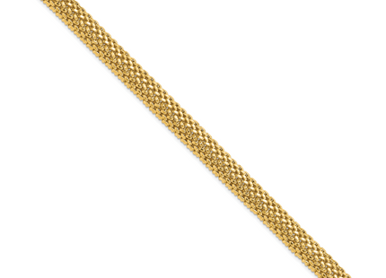 14k Polished Mesh 7. Bracelet, 7.25 x 9.25mm