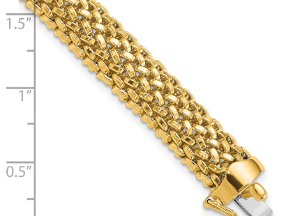 14k Polished Mesh 7. Bracelet, 7.25 x 9.25mm