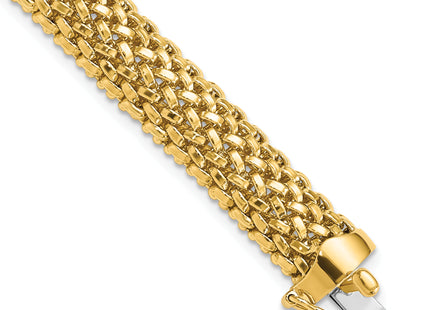 14k Polished Mesh 7. Bracelet, 7.25 x 9.25mm