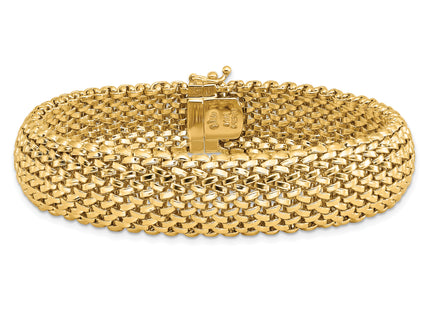 14k Polished Mesh 7. Bracelet, 7.25 x 13.75mm