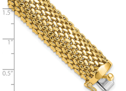 14k Polished Mesh 7. Bracelet, 7.25 x 13.75mm