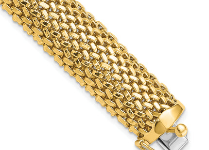 14k Polished Mesh 7. Bracelet, 7.25 x 13.75mm