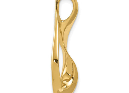 14K Polished Curled Teardrop Slide Fits up to 3mm Regular/6mm Fancy or Reversible Omega, view 3