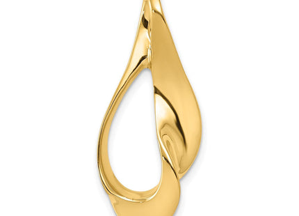 14K Polished Curled Teardrop Slide Fits up to 3mm Regular/6mm Fancy or Reversible Omega