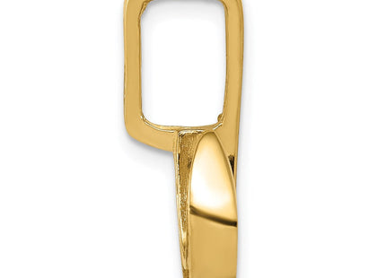 14K Polished Hook Slide Fits up to 6mm Regular/8mm Fancy or Reversible Omega, view 3