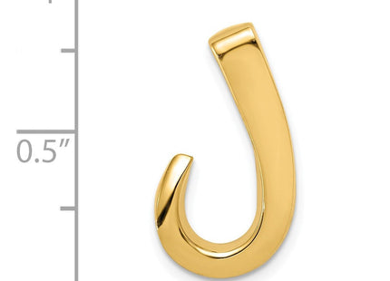 14K Polished Hook Slide Fits up to 6mm Regular/8mm Fancy or Reversible Omega, view 4
