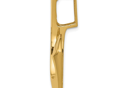 14K Polished Layered Fan Slide Fits up to 8mm Regular/Fancy/Reversible Omega, view 2