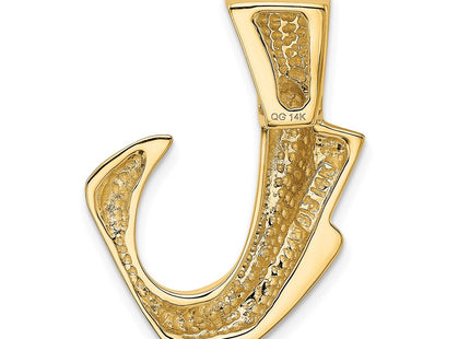 14K Polished Layered Fan Slide Fits up to 8mm Regular/Fancy/Reversible Omega, view 3